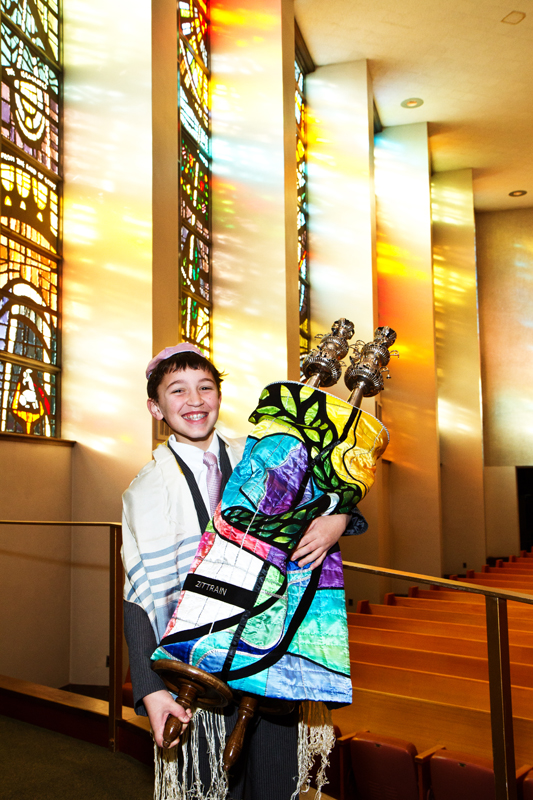 Ben`s Bar Mitzvah | Sunlight through stained glass windows | Dmitriy Babichenko, Pittsburgh Bar/Bat Mitzvah Photographer
