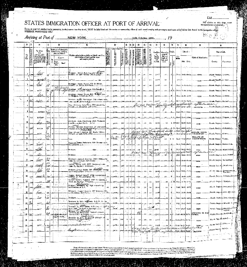 Ship Passenger Manifest Berengaria, 1923